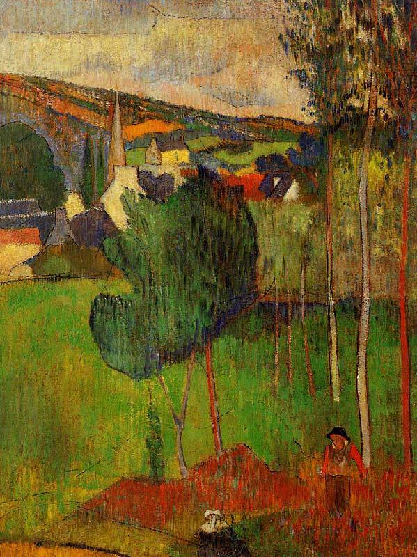 Paul Gauguin View of Pont Aven from Lezaven oil painting image
